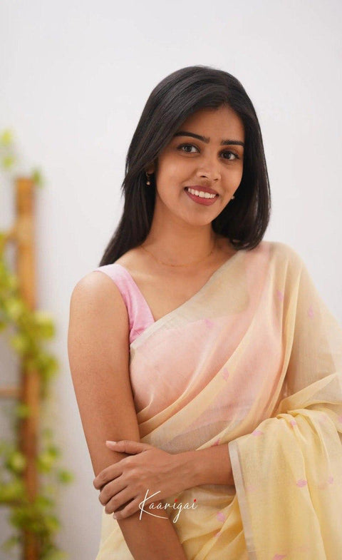 Elegant Peach & Pink Soft Cotton Saree with Woven Jacquard Border & Designer Pallu