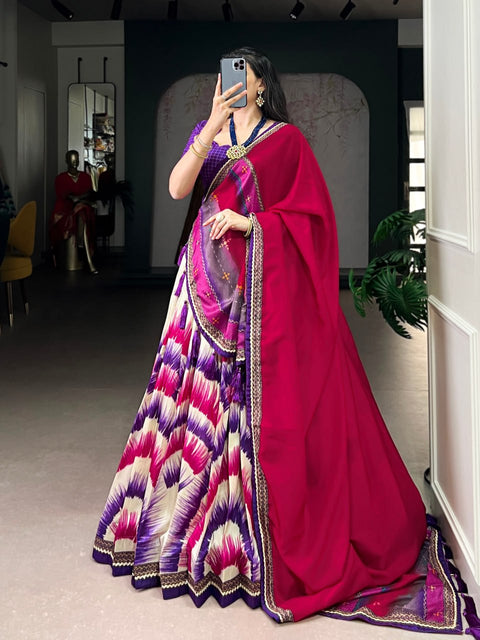 Dolla Tusser Silk Chaniya Choli | Foil Print Designer Lehenga