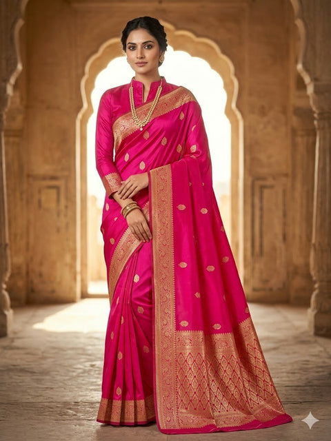 Banarasi Soft Silk Saree with Gold Zari | Premium Traditional Saree