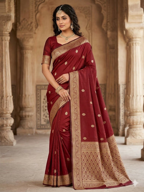 Banarasi Soft Silk Saree with Gold Zari | Premium Traditional Saree