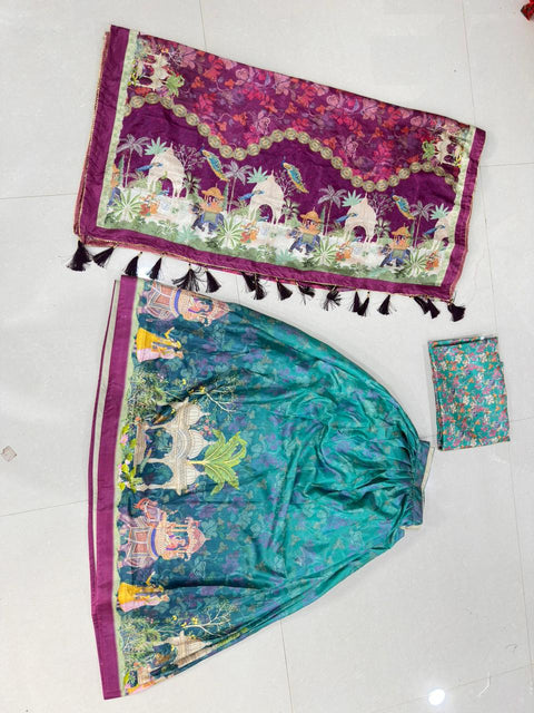 Premium Dolla Tusser Silk Chaniya Choli with Heritage Palace Print