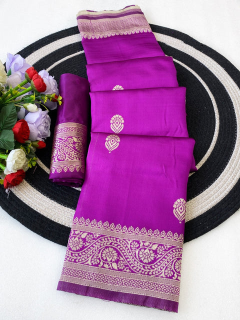 Banarasi Soft Silk Saree with Gold Zari | Premium Traditional Saree