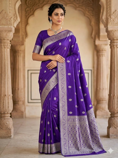 Banarasi Soft Silk Saree with Gold Zari | Premium Traditional Saree