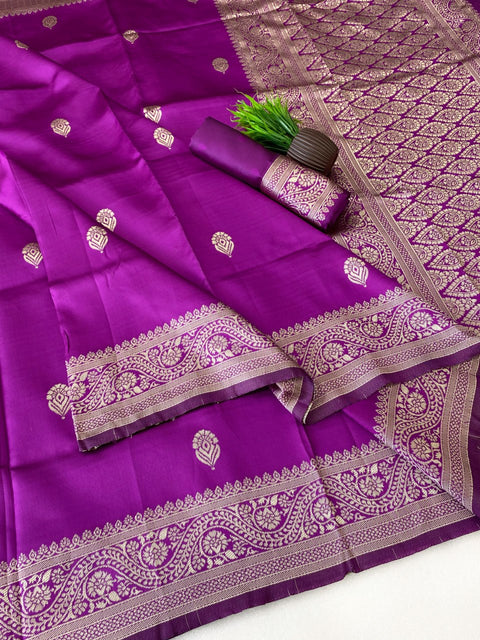 Banarasi Soft Silk Saree with Gold Zari | Premium Traditional Saree