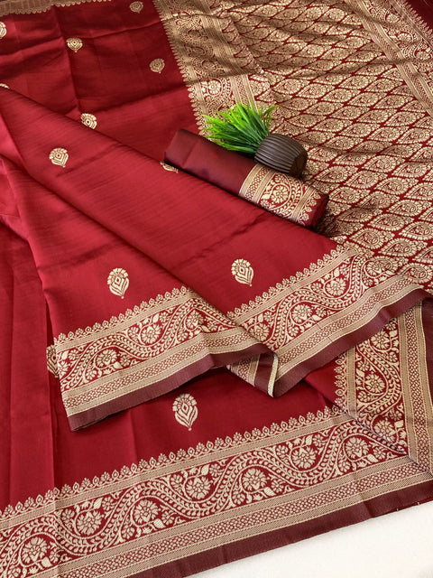 Banarasi Soft Silk Saree with Gold Zari | Premium Traditional Saree