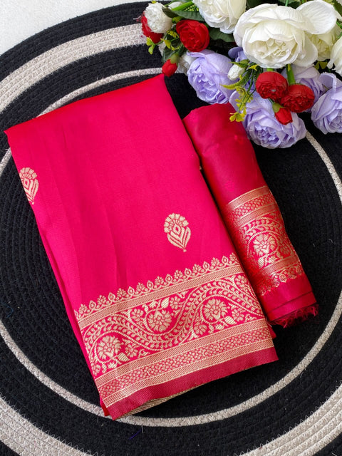 Banarasi Soft Silk Saree with Gold Zari | Premium Traditional Saree