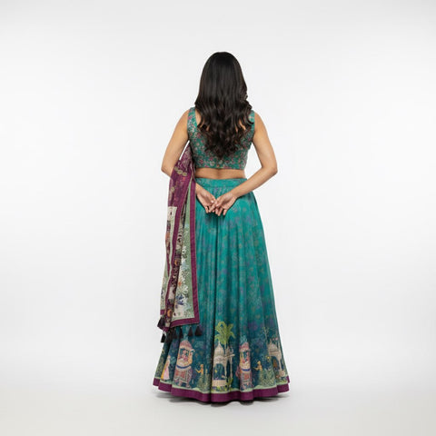Premium Dolla Tusser Silk Chaniya Choli with Heritage Palace Print