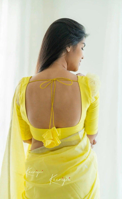 Elegant Yellow Soft Cotton Saree with Contrast Jacquard Border & Woven Pallu