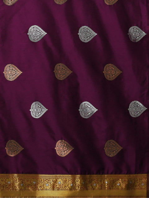 Royal Banarasi Soft Silk Saree with Copper & Silver Zari – Festive & Wedding Wear