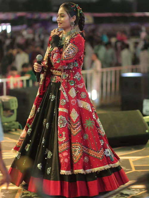Navratri Lehenga Choli Shrug Set | Real Mirror Work & 4M Flair