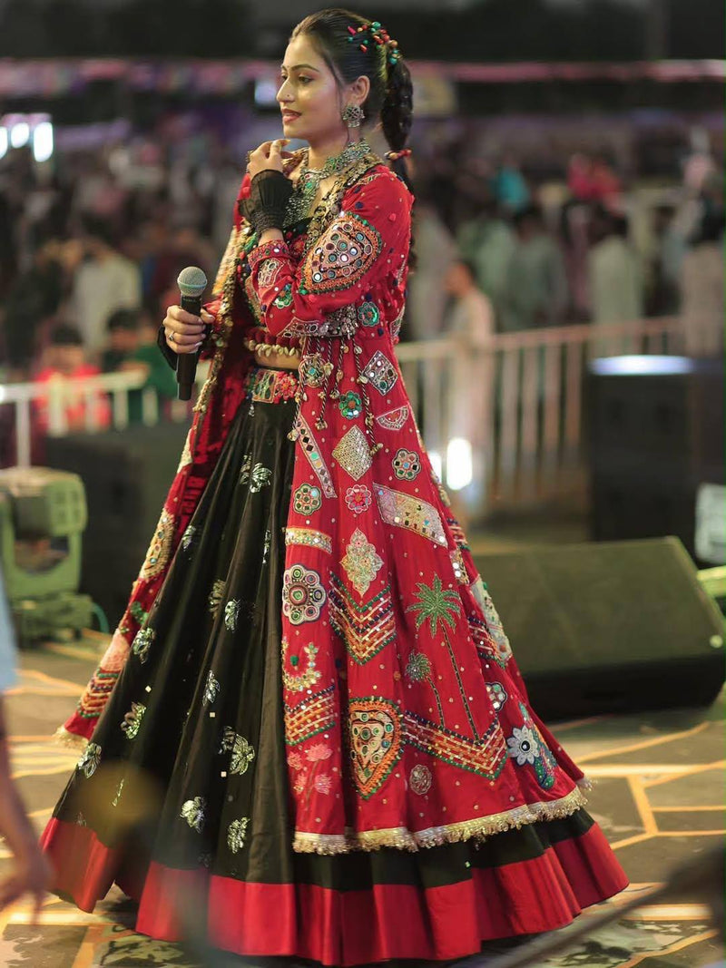 Navratri Lehenga Choli Shrug Set | Real Mirror Work & 4M Flair