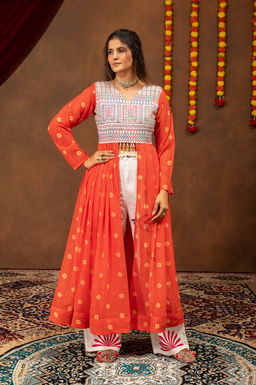 Navratri Denim Jeans & Shrug Set | Mirror Embroidery & Jute Work