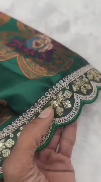 Premium Pure Heavy Silk Kids Lehenga Choli | Multicolor Zari Weaving | Embroidery Cutwork Border | Wedding & Festive Wear