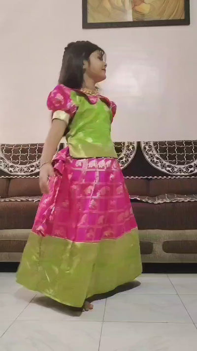 Premium Heavy Silk Kids Lehenga Choli | Rich Zari Weaving | Wedding, Party & Festive Wear | Ages 1–15 Years