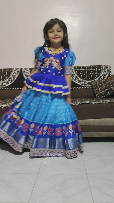 Heavy Silk Kids Lehenga Choli | Digital Print, Maggam Handwork & Zari Embroidery
