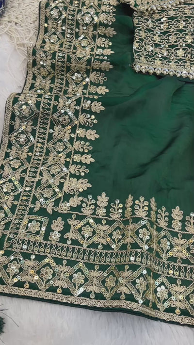 Madhuri Dixit Premium Fendy Satin Designer Saree Collection