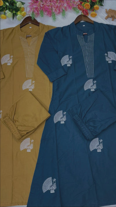Premium Voile Cotton Co-Ord Set for Women | Embroidered A-Line Kurta with Palazzo | Summer Casual Ethnic Wear