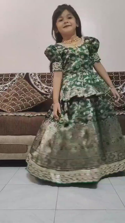 Pure Silk Kids Gown | Heavy Digital Print & Full-Flare Canvas | Ages 1–15