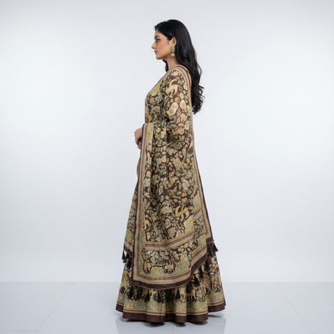Premium Dolla Tusser Silk Chaniya Choli | Mill Print & Foil Work | 3 Meter Flare | Navratri & Festive Wear