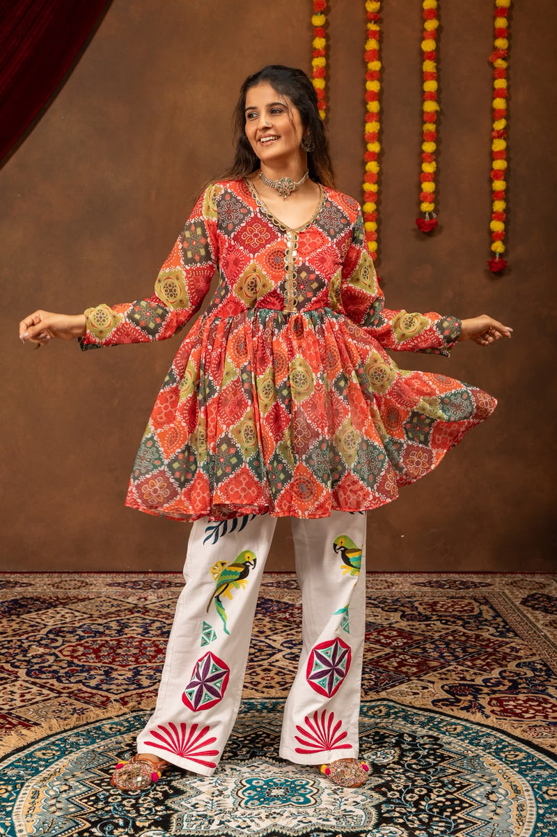 Premium Navratri Kediya & Denim Set – Mirror Work Festive Wear