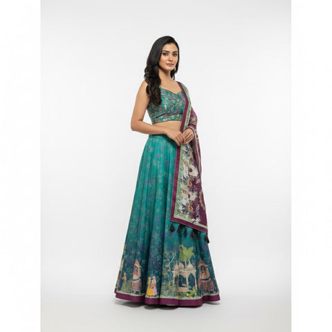 Premium Dolla Tusser Silk Chaniya Choli with Heritage Palace Print