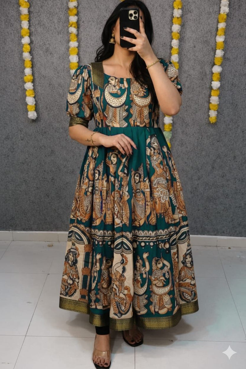 Printed Georgette Hakoba Maxi Dress | Women's Premium Long Dress | Sizes S to 5XL