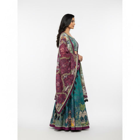 Premium Dolla Tusser Silk Chaniya Choli with Heritage Palace Print