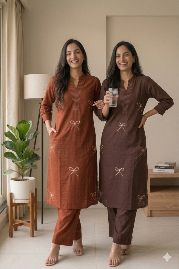 Chic Coffee Brown Ethnic Co-ord Set